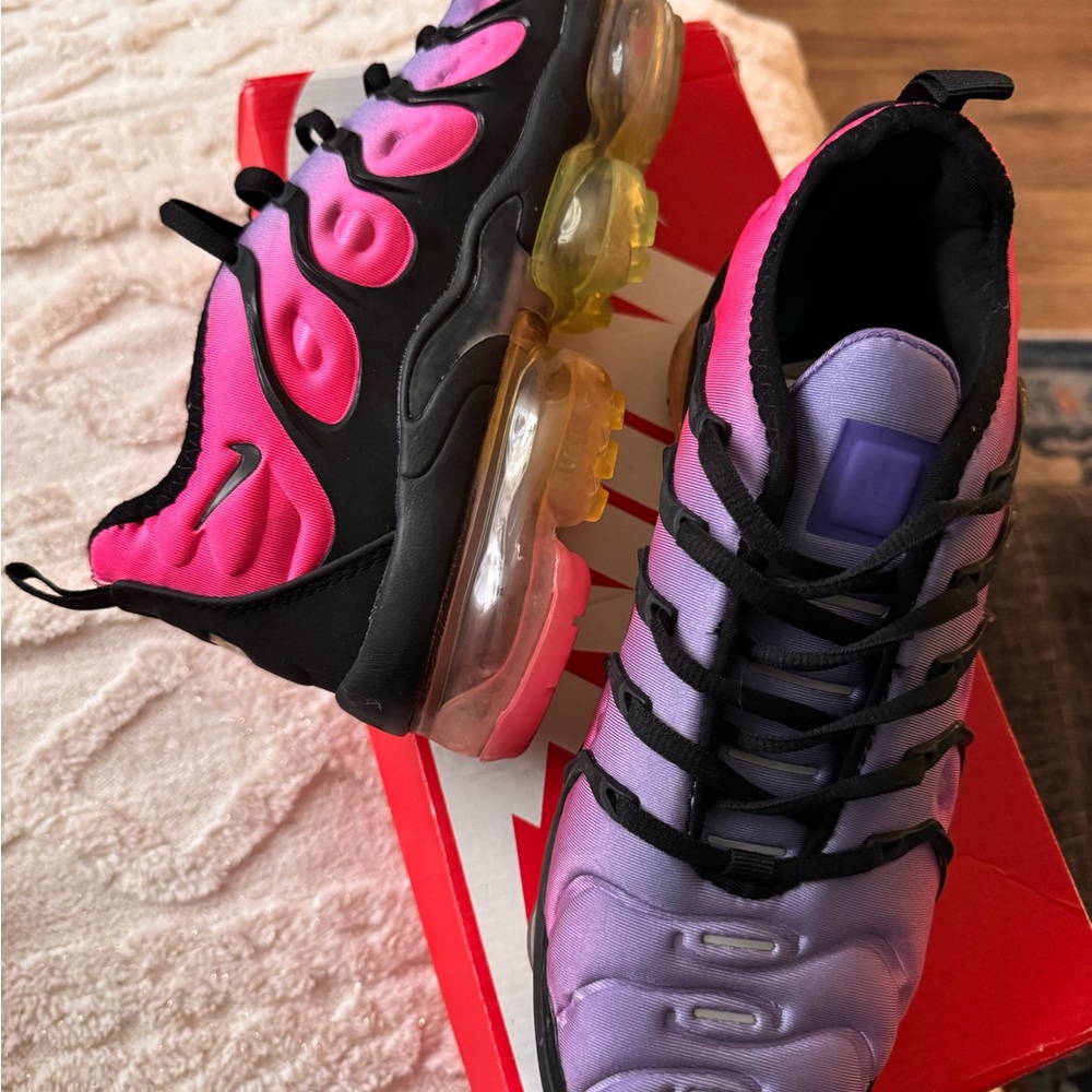 Nike VaporMax Plus Black and Pink Sneakers